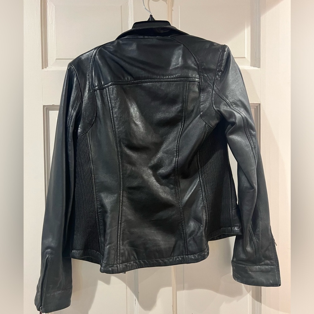 Black leather jacket